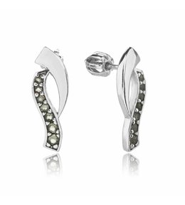 Jan Kos jewellery Stříbrné náušnice s vltavínem 32106258