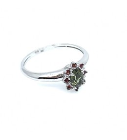 Jan Kos jewellery Stříbrný prsten s vltavínem 32106681