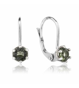 Jan Kos jewellery Stříbrné náušnice s vltavínem 32108053