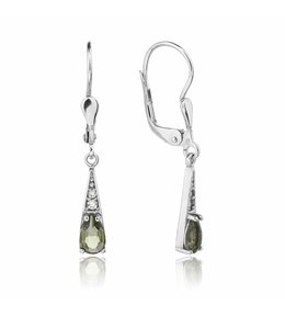 Jan Kos jewellery Stříbrné náušnice s vltavínem 32108054