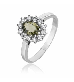 Jan Kos jewellery Stříbrný prsten s vltavínem 32108067