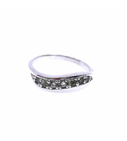 Jan Kos jewellery Stříbrný prsten s vltavínem 32108601