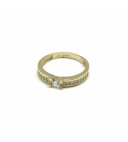 Diante Zlatý prsten s bílým kamenem 59622444