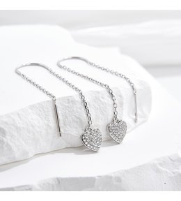 Jan Kos jewellery Stříbrné náušnice srdce MHT-2997/SW00